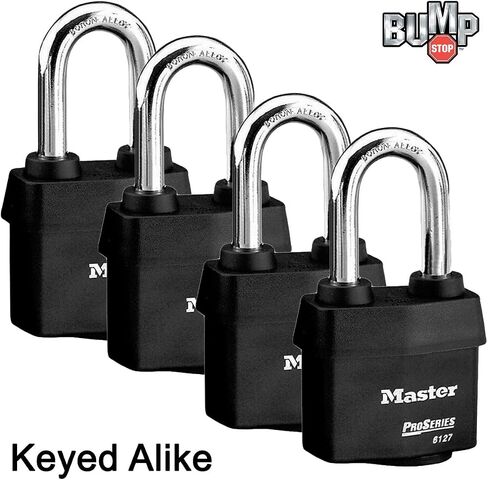 Master Lock - Four (4) High Security Pro Series Padlocks 6127NKALH-4 w/BumpStop Technology in Saudi Arabia