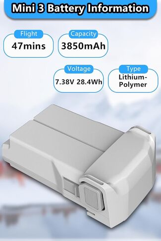 Artman Mini 3 Pro Battery Plus 3850mAh 2-Pack Battery & Mini 3 Pro Two-Way Charging Hub, Compatible with DJI Mini 3/Mini 3 Pro, 47 Mins Max for DJI Mini 3 Battery in Saudi Arabia