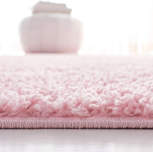 SAFAVIEH Primo Shag Collection Runner Rug - 2'2" x 6', Light Pink, Solid Design, Non-Shedding & Easy Care, 1.2-inch Thick Ideal for High Traffic Areas in Living Room, Bedroom (PRM300U) in Saudi Arabia