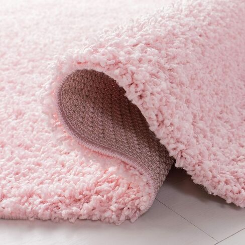 SAFAVIEH Primo Shag Collection Runner Rug - 2'2" x 6', Light Pink, Solid Design, Non-Shedding & Easy Care, 1.2-inch Thick Ideal for High Traffic Areas in Living Room, Bedroom (PRM300U) in Saudi Arabia