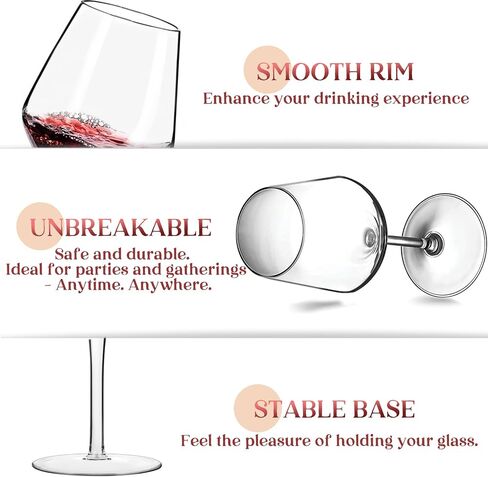 Plastic Wine Glasses Set of 4(15oz) |Unbreakable Wine Glasses with Stem|100% Tritan & BPA Free |Dishwasher Safe| Awesome For Pool, Beach, Travel, Pool, Camping, Beach, Picnic, Everyday Use. in Kuwait