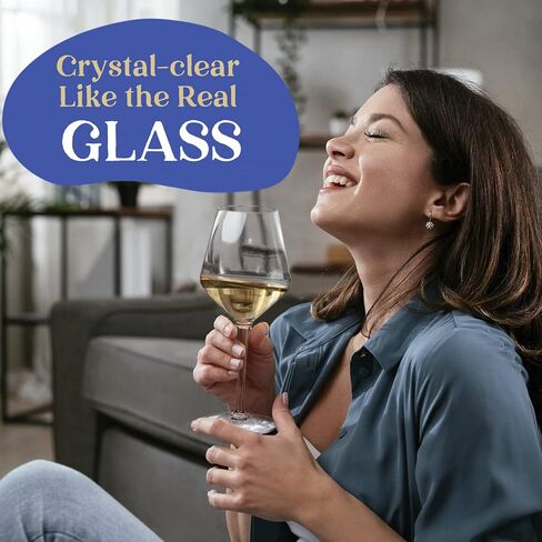 Plastic Wine Glasses Set of 4(15oz) |Unbreakable Wine Glasses with Stem|100% Tritan & BPA Free |Dishwasher Safe| Awesome For Pool, Beach, Travel, Pool, Camping, Beach, Picnic, Everyday Use. in Kuwait