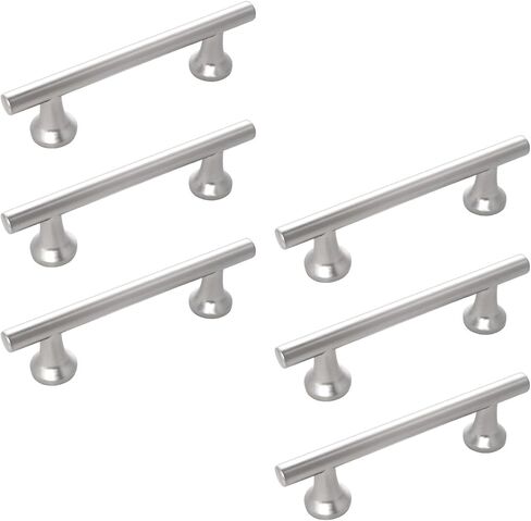NEGS Brushed Nickel Cabinet Pulls (6, Satin Nickel, Hole spacing 5 inches) in Saudi Arabia