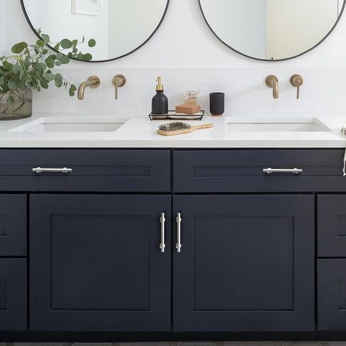 NEGS Brushed Nickel Cabinet Pulls (6, Satin Nickel, Hole spacing 5 inches) in Saudi Arabia