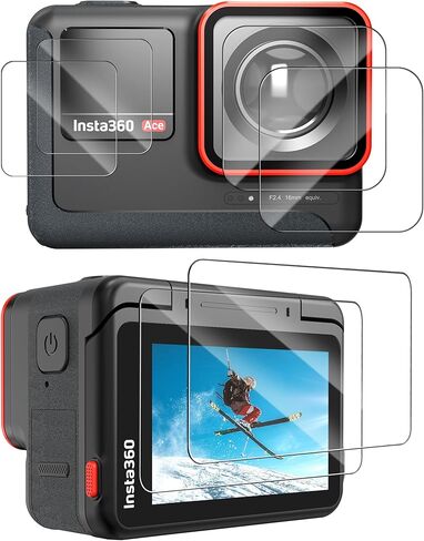 واقي شاشة CYNOVA لـ Insta360 Ace Pro، واقي شاشة فائق الوضوح من الزجاج المقسى لـ Insta360 Ace Pro، واقي عدسة Insta360 Ace Pro، فيلم شاشة LCD من الزجاج المقسى، صلابة 9H in Kuwait