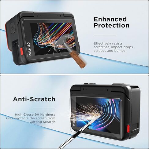 واقي شاشة CYNOVA لـ Insta360 Ace Pro، واقي شاشة فائق الوضوح من الزجاج المقسى لـ Insta360 Ace Pro، واقي عدسة Insta360 Ace Pro، فيلم شاشة LCD من الزجاج المقسى، صلابة 9H in Kuwait