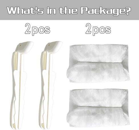 2PCS Extender Duster Mop Handle for Duster Refill, Replacement Foldable Dust Handle with 2 Count Duster Refills. (White) in Saudi Arabia