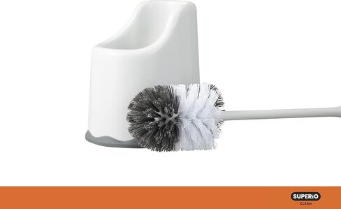 Superio Toilet Brush with Holder Grey, Comfort Grip, Matching Caddy, Clean Bathroom, Heavy Duty (Toilet Brush 2-Pack) in Saudi Arabia