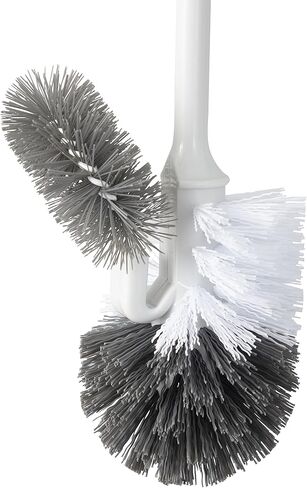 Superio Toilet Brush with Holder Grey, Comfort Grip, Matching Caddy, Clean Bathroom, Heavy Duty (Toilet Brush 2-Pack) in Saudi Arabia