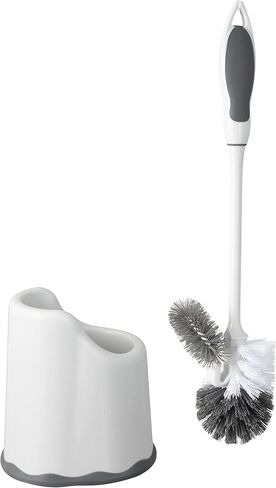 Superio Toilet Brush with Holder Grey, Comfort Grip, Matching Caddy, Clean Bathroom, Heavy Duty (Toilet Brush 2-Pack) in Saudi Arabia