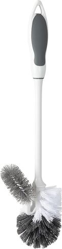 Superio Toilet Brush with Holder Grey, Comfort Grip, Matching Caddy, Clean Bathroom, Heavy Duty (Toilet Brush 2-Pack) in Saudi Arabia