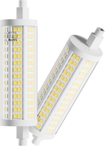 R7s 118mm 20W LED Bulb, Dimmable J Type Double Ended Flood Light, 200W Halogen T3 Replacement, 120V 2500 Lumen, Wall Security Floor Standing Lamp for Work and Home, Pack of 2 (3000K Warm White) in Saudi Arabia