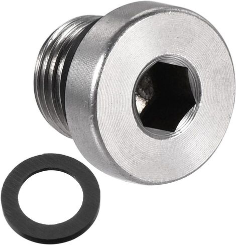 uxcell Stainless Steel Inner Hex Head M10x1 Pipe Fitting Plug with Seal Ring for Terminate Pipe Ends in Saudi Arabia