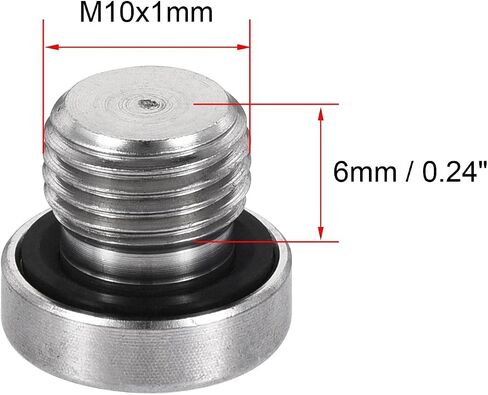 uxcell Stainless Steel Inner Hex Head M10x1 Pipe Fitting Plug with Seal Ring for Terminate Pipe Ends in Saudi Arabia
