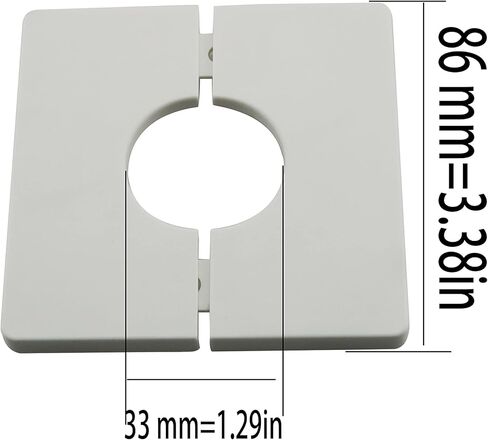 Wall Split Flange HSCGIN 2Sets White ABS Plastics Square Shaped Escutcheon Plates with 33mm/1.29inch Diameter Hole Wall-mounted Water Pipe Cover in Saudi Arabia