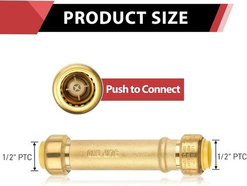 EFIELD Push Fit Slip/Repair 1/2 Inch Coupling with a Disconnect Clip, Brass 1/2"-1 Piece in Saudi Arabia