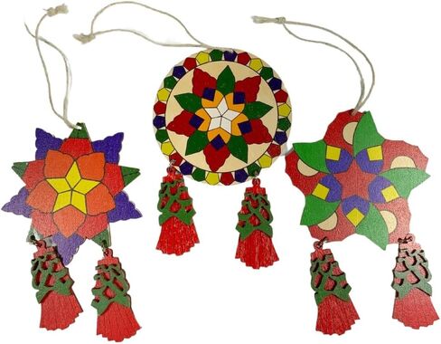 Philippine Christmas Tree Parol Ornaments (3-Pack) in Saudi Arabia