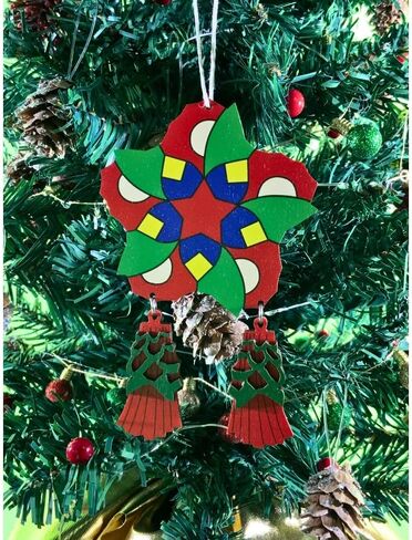 Philippine Christmas Tree Parol Ornaments (3-Pack) in Saudi Arabia