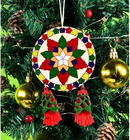 Philippine Christmas Tree Parol Ornaments (3-Pack) in Saudi Arabia