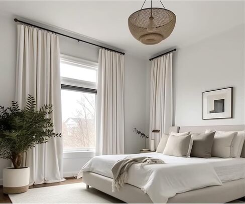 zeerobee ستائر تعتيم 100% لغرفة النوم، ستائر تعتيم طويلة من الكتان مقاس 108 بوصة لغرفة المعيشة مكونة من لوحتين، ستائر وستائر معزولة حراريًا، عرض 50 × طول 108، بيج رمادي in Kuwait