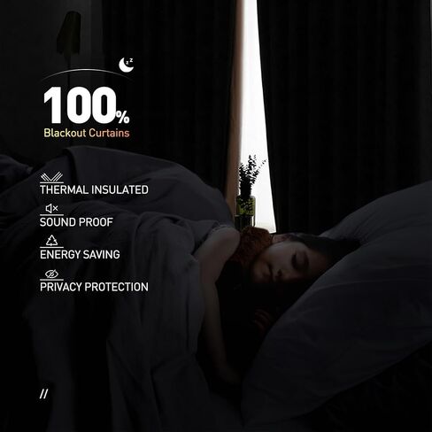 zeerobee ستائر تعتيم 100% لغرفة النوم، ستائر تعتيم طويلة من الكتان مقاس 108 بوصة لغرفة المعيشة مكونة من لوحتين، ستائر وستائر معزولة حراريًا، عرض 50 × طول 108، بيج رمادي in Kuwait