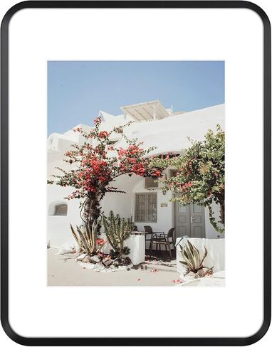 Golden State Art 11x14 Aluminum Picture Frame Black - With Round Corners - With Mat for 8x10 Photo or Without Mat for 11 x 14 Photo - Real Glass - Matte Design - Home Decor for Wall Display in Saudi Arabia