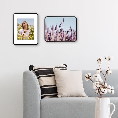 Golden State Art 11x14 Aluminum Picture Frame Black - With Round Corners - With Mat for 8x10 Photo or Without Mat for 11 x 14 Photo - Real Glass - Matte Design - Home Decor for Wall Display in Saudi Arabia