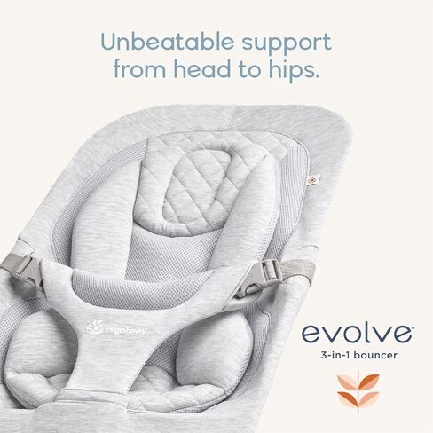 كرسي هزاز Ergobaby Evolve 3 في 1، مقعد هزاز للأطفال متعدد الأوضاع قابل للتعديل، يناسب حديثي الولادة وحتى الأطفال الصغار، لون أسود in Kuwait
