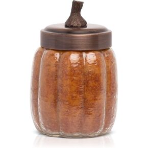 A Cheerful Giver 26 oz Pumpkin Jar Scented Candle - Pumpkin Chata - Single Wick 130 Hour Burn Time - Fall Home Candle Décor