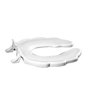 Centoco Elongated Toilet Seat, for Child Size Toilet Bowl, Open Front No Cover, Commercial, Stainless Steel Hinges, Plastic, Made in The USA, AM2300STSCC-001, White