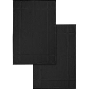 Ample Decor Cotton Bath Mats 2 Pack 24 X 17 Inches 1350 GSM Oeko Tex Certified Solid Construction Thick & Plush, for Bathroom Floor, Shower – Grey