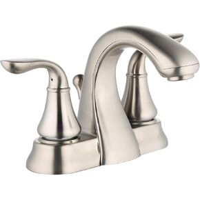 Derengge Matte Black Bathroom Faucet 4 Inch Two Handle Bathroom Sink Fucet with Drain Assembly, Lavatory Faucet for 3 Hole Installation, FL-0288-MT