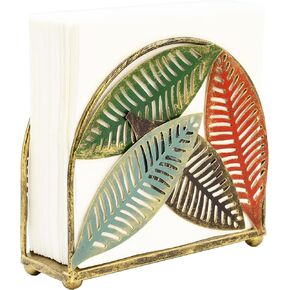 Modern Metal Napkin Holder for Dining Table, Upright Napkin Storage for Kitchen & Countertop, Multiple Color Leaves Tabletop Organizer & Letter Holder for Restaurant Coffee Shop, Dining Room Décor