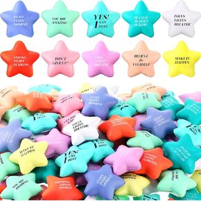 120 Bolas Antiestrés de Estrellas con Citas Pelota de Estrés Motivacional Inspirador para Compañeros de Trabajo Niños Adultos Ira Alivio de Inquietud Ejercicio de Manos, 10 Colores