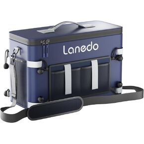 Lanedo 34-Can Soft-Sided Cooler - Collapsible, Leak-Proof, Use as a Beach Cooler, Soft Ice Bag, Ice Chest, or Travel Cooler for Food Shopping, Camping, Kayaking, Fishing, and Multi-Person Lunch Bag.