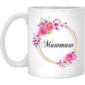 كوب قهوة مبتكر على شكل زهرة Mawmaw هدية عيد الأم - زهور Mawmaw الوردية على إطار ذهبي - كوب Mawmaw جديد على شكل زهرة - هدايا عيد ميلاد Mawmaw - كوب قهوة Mawmaw 11oz (MUG-KGPYGWGXUV-11oz)