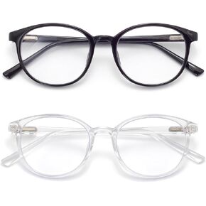 Blue Light Blockin Glasses Round Women Men Computer Glasses Anti Eye Strain/UV/Glare Gaming Glasses