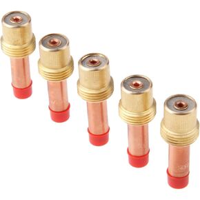 Mtsooning 5PCS 45V26 2.4mm(3/32inchs) Gas Lens Collet Body Copper Consumables KIT for TIG Welding Torch 17,18 and 26 Series