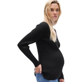 GAP Women's Maternity Cotton V-Neck Sweater Bainbridge Blue X-Large