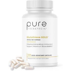 S-Acetyl Glutathione GOLD - 120 Acid Resistant Capsules | 100mg Per Capsule | Patented Acetylated Form of Glutathione (Emothion) | 2-4 Month Supply | ZERO Fillers or Flow Agents | Pharmaceutical Grade
