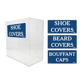 NMC ACD Cover Dispenser - 12 in. x 11.75 in. x 6 in. Clear Acrylic Holder for Bouffant Caps, Beard Covers, Shoe Covers. Accessory Dispensers