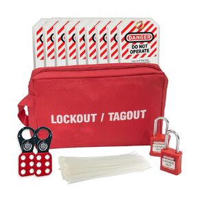Groppli Lockout Tagout Kit with Hasps, Lockout Tags, Red Loto Locks - Electrical Lock Out Tag Out Kits for OSHA Compliance, Personal Loto Kit 2 Keys Per Lock