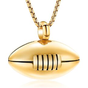 Oinsi Sport Keepsake Jewelry American Football Cremation Necklace Urn Memorial Pendant Jewelry For Ashes For Men Stainless Steel