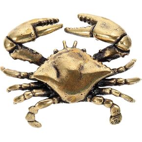 BESPORTBLE Brass Crab Chinese Teapot Antique Decor Mini Decor Mini Animal Figurine Lucky Crab Sculpture Feng Shui Crab Sculpture Household Ornament Crab Adornment Brass Figurine