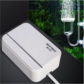 Boxtech Fish Tank Air Pump - Aquarium Adjustable Fish Oxygen Pump, Ultra-Quiet Aerator Bubbler with Dual Outlet, 5w 2L/min Tank Bubbler for 10-150 Gallon Tanks (Only Air Pump)