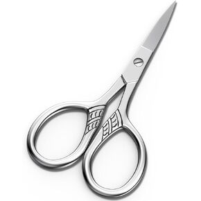 2Pcs Professional Grooming Scissors, Small Scissors for Hair, Nose, Eyebrow Trimming, Facial, Mustache, Eyelashes. Precision Stainless Steel Scissors - Asontao