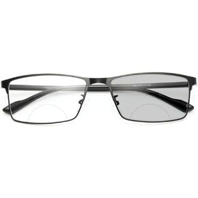 mincl/Mens Bifocal Reading Glasses Vintage Transition Photochromic Sunglasses Square Clear Magnification Presbyopia