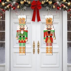 clothmile 2 Pieces Easter Day Rabbit Door Sign Wooden Door Decor Large Easter Door Hanger Hanging Plaque Hanging Wall Sign Easter Day Decorations for Home Front Door Porch Wall