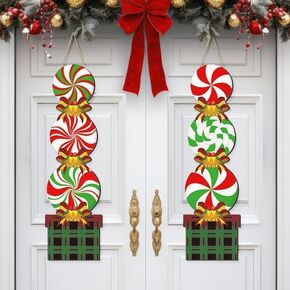 clothmile 2 Pieces Easter Day Rabbit Door Sign Wooden Door Decor Large Easter Door Hanger Hanging Plaque Hanging Wall Sign Easter Day Decorations for Home Front Door Porch Wall