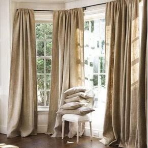 100% Natural Jute Burlap Panel Drape Backdrop Window Curtains (60" x 120")